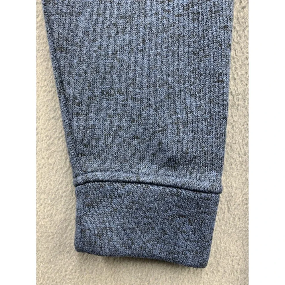 Eddie Bauer Sweater Adult Men Large Dark Blue Fleece Henley Pullover Snap Button